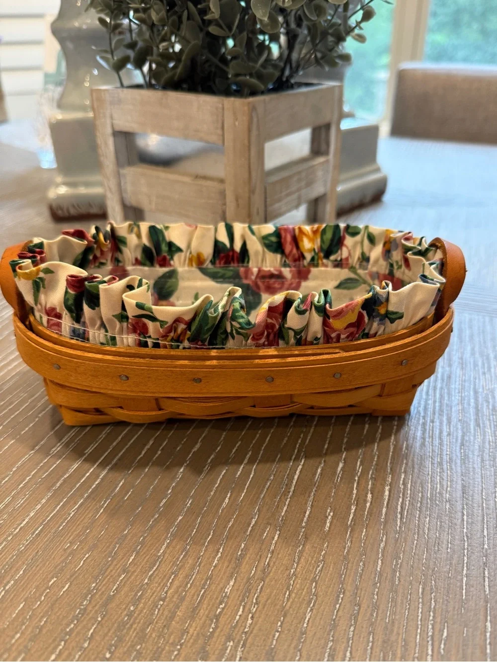 Longaberger basket Vintage Lavender basket , protector and liner